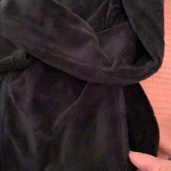 LUCY fluffy black fleece zip jacket with back  bow - Picture 10 of 13